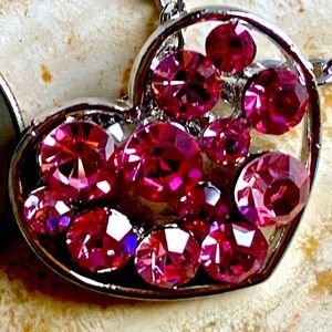 Beautiful heart pink crystals set